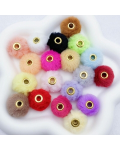 20mm faux rabbit fur spacer beads