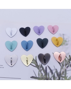 10pcs 25mm Adhesive Metal Heart Shaped Holder