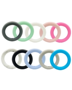 65mm silicone teething ring with two holes