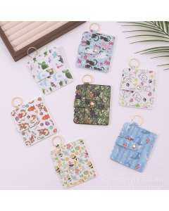 10pcs Animal Printed Card Wallets, Each with a Key Ring