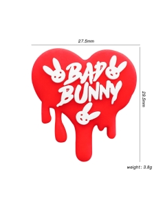 10pcs bad bunny focal beads 100% food grade silicone beads