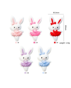 10pcs ballerina bunny focal beads 100% food grade silicone beads