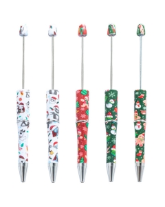 50pcs Christmas Printed Plastic Beadable Pens