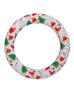 10pcs Christmas Printed 65mm Silicone Rings with Two Holes