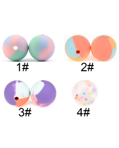 multi-color 12mm round silicone beads