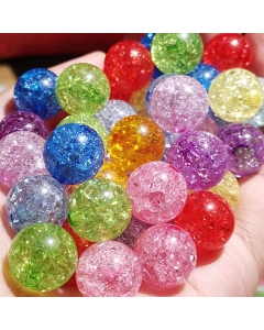 crackle acrylic round beads