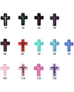 20pcs cross focal beads 100% food grade silicone beads