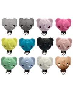 elephant silicone pacifier clip