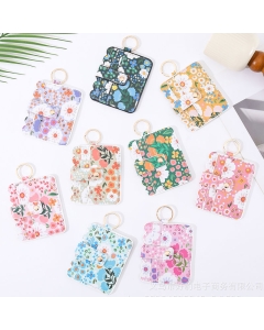 10pcs Floral Print Key Ring Wallets