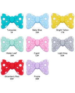 10pcs food grade silicone bowknot beads