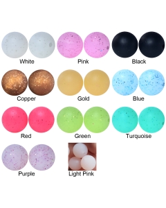 glitter 15mm round silicone beads