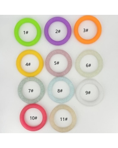 20pcs Glitter 65mm Silicone Rings with Two Holes