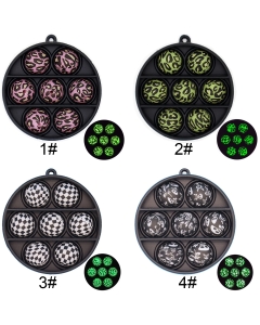 10pcs glow in the dark 12mm round silicone beads in image print