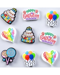 20pcs Happy Birthday Silicone Focal Beads