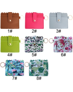 horizontal card wallet with a key ring