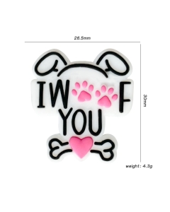 10pcs I woof you focal beads 100% food grade silicone beads