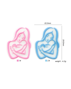 10pcs mother baby focal beads 100% food grade silicone beads
