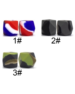 100pcs multi-color 17mm hexagon silicone beads bpa free baby teething beads 100% food grade silicone beads