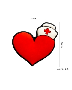 10pcs nurse heart focal beads 100% food grade silicone beads