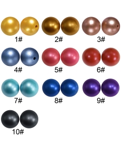 12mm round silicone beads with sprayed color