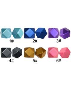 oil sprayed 14mm hexagon silicone beads