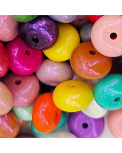 opal 14mm abacus silicone beads