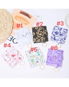printed card wallet with a key ring