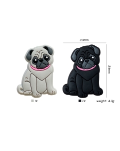 pug silicone focal beads for DIY craft