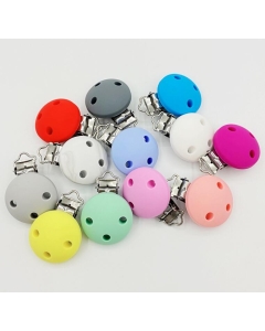 10pcs round shaped silicone pacifier clips baby pacifier holder teething dummy clip soother clips without chain