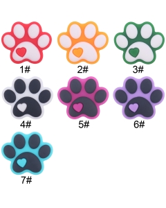 school pride paw print silicone focal beads