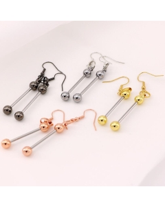 short metal beadable earrings
