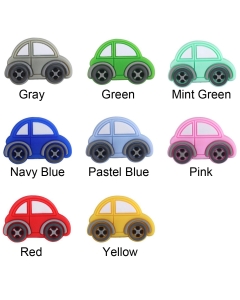 10pcs side view silicone car beads bpa free baby teething beads 100% food grade silicone beads
