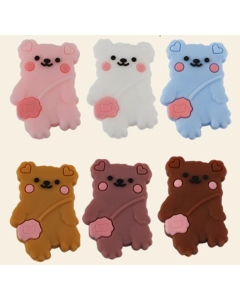 10pcs silicone backpack bear beads bpa free baby teething beads 100% food grade silicone beads