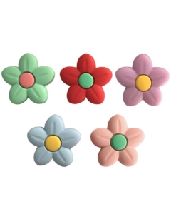 10pcs Silicone Flower Pendant Beads BPA Free Baby Teething Pendant Beads 100% Food Grade Silicone Pendant Beads
