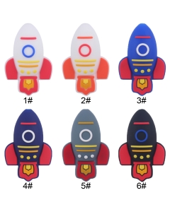 10pcs silicone rocket beads 100% food grade silicone focal beads