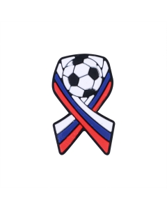 20pcs soccer ribbon focal beads 100% food grade silicone beads