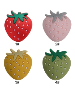 10pcs Strawberry Silicone Focal Beads