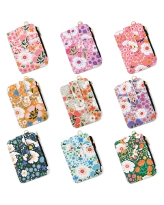 10pcs Vertical Floral Zipper Card Wallets