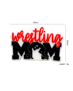 10pcs wrestling mom focal beads 100% food grade silicone beads